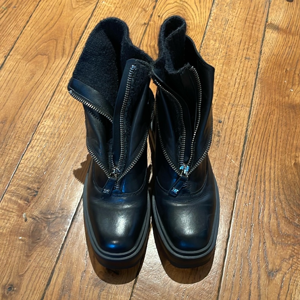 Sam Edelman black leather zip up boots size 10 euro 40